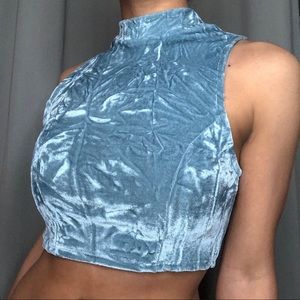 Light Blue FashionNova Crop Top